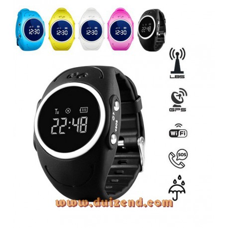 Waterdicht Gps horloge kind zwart wifi tracking app Lebara