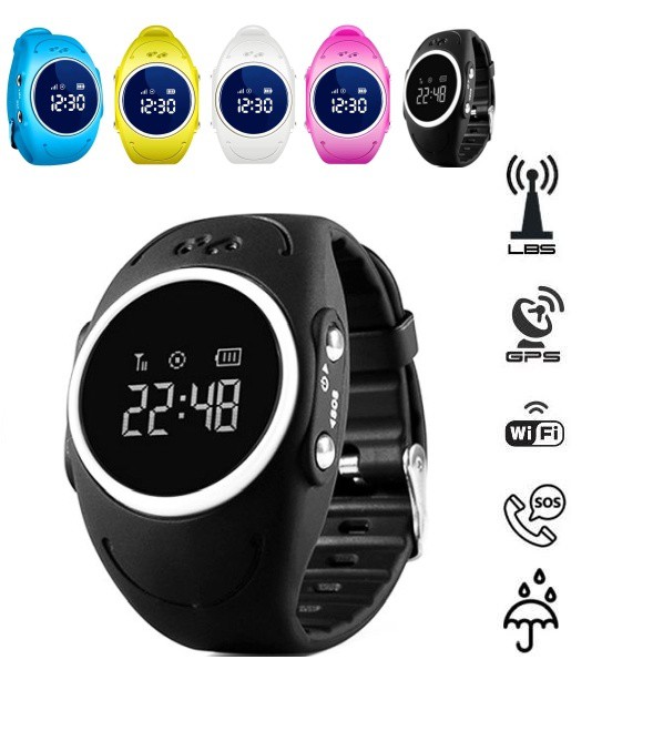 Waterdicht Gps horloge kind zwart wifi tracking tracker app Lebara