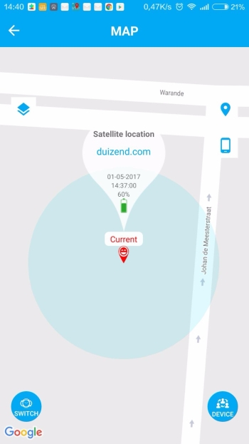 gps horloge tracker GPS positie met setracker app