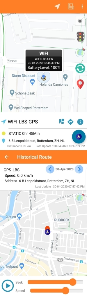 Gps tracking watch. Nederlandse app en track server in eigen beheer